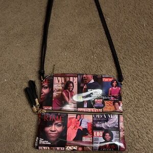 Magazine Print Crossbody Bag